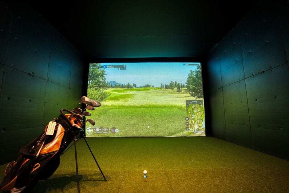 Trackman launch monitor capturing wedge shot data during fitting